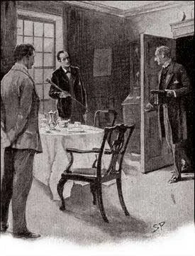 His eyes fell on the stick in Holmes' hand