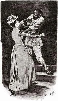 At the foot of the stairs she met this lascar scoundrel