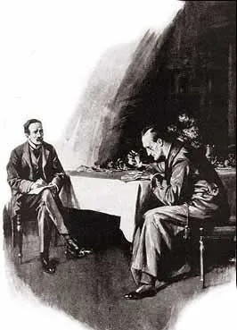 He leaned upon his hand, with his untasted breakfast before him, and he stared at the slip of paper which he had just drawn from its envelope He leaned upon his hand, with his untasted breakfast before him, and he stared at the slip of paper which he had just drawn from its envelope