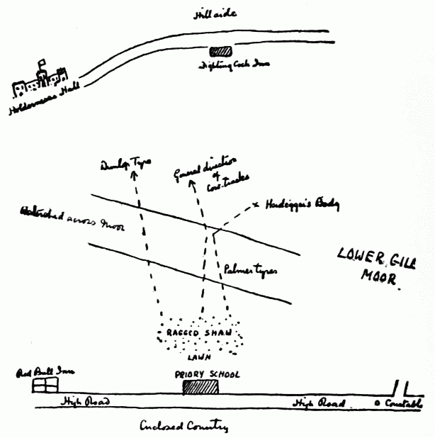  HOLMES' MAP OF THE NEIGHBORHOOD OF THE SCHOOL.